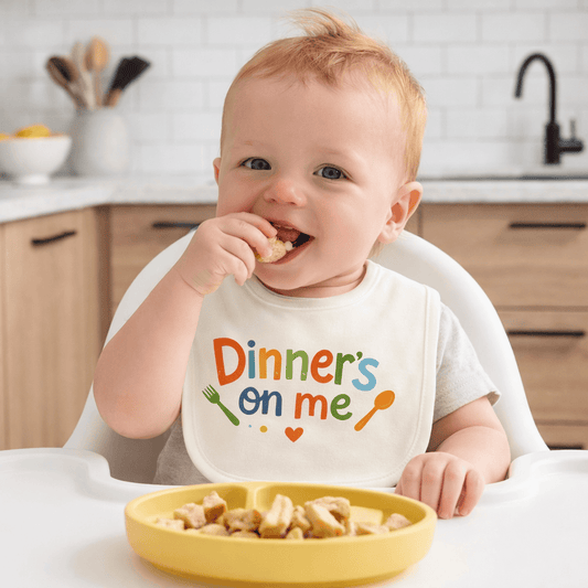 Baby graphic bib | dinners on me finn + emma