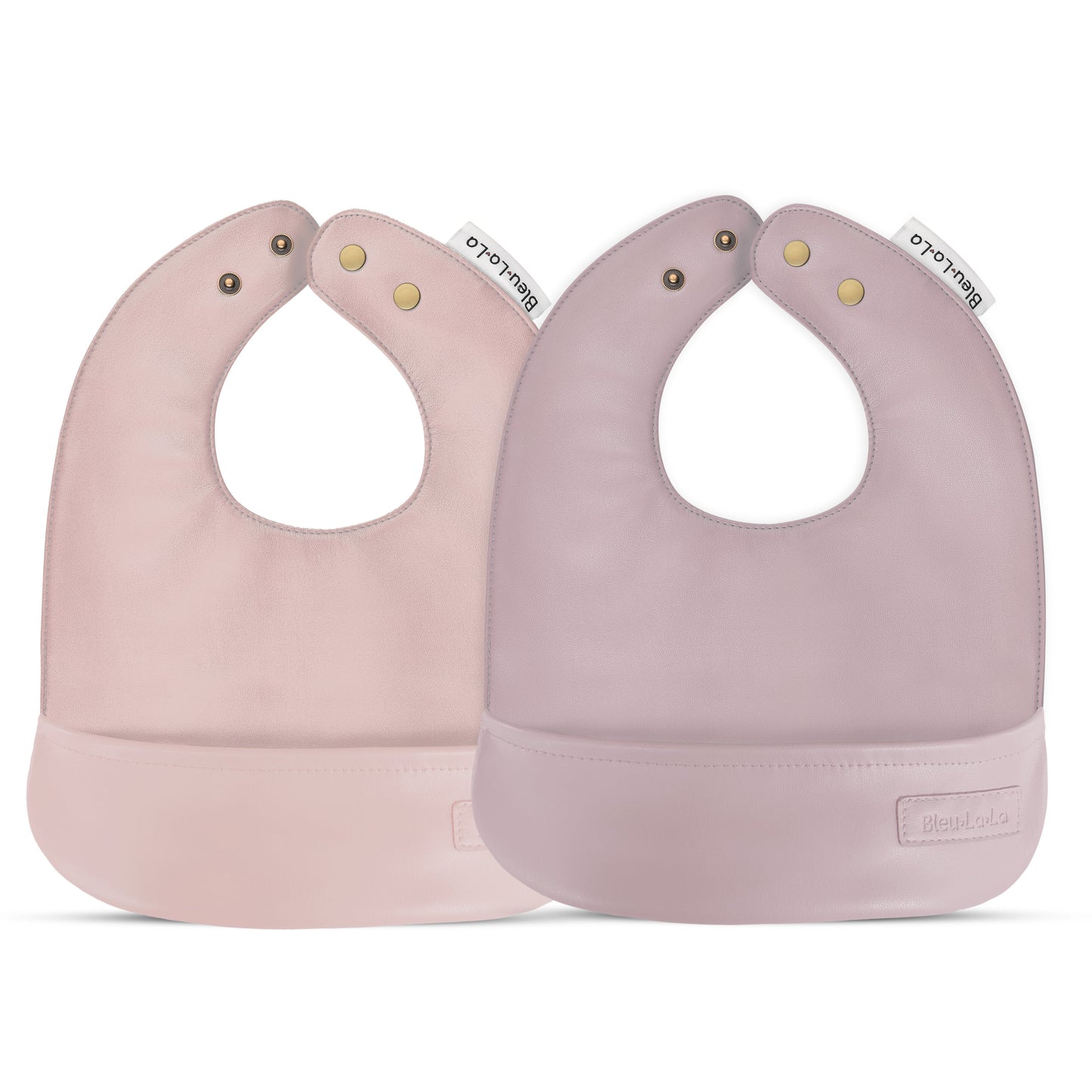 Baby Classic - Set of Soft Vegan Leather Easy Clean Bibs 0-12 Months Bleu La La
