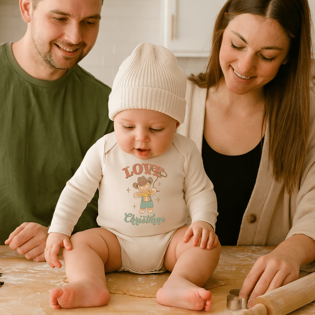 Baby long sleeve graphic bodysuit | christmas lasso finn + emma