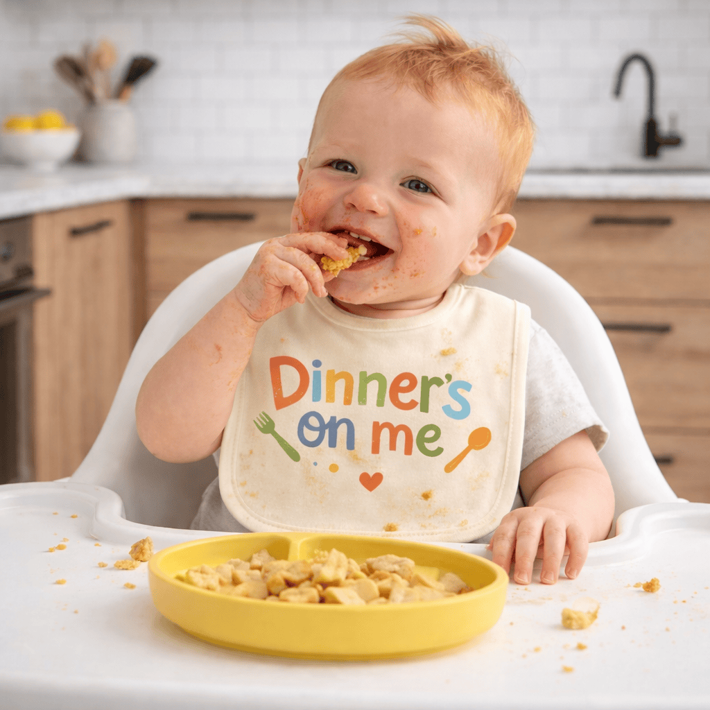 Baby graphic bib | dinners on me finn + emma