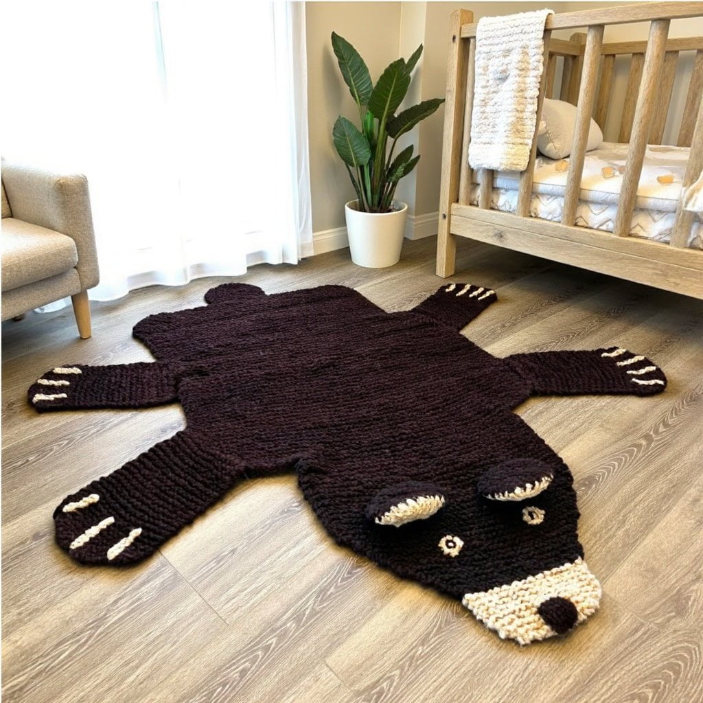 Baby Organic Wool Play Mat + Nursery Rug | Brown Bear finn + emma