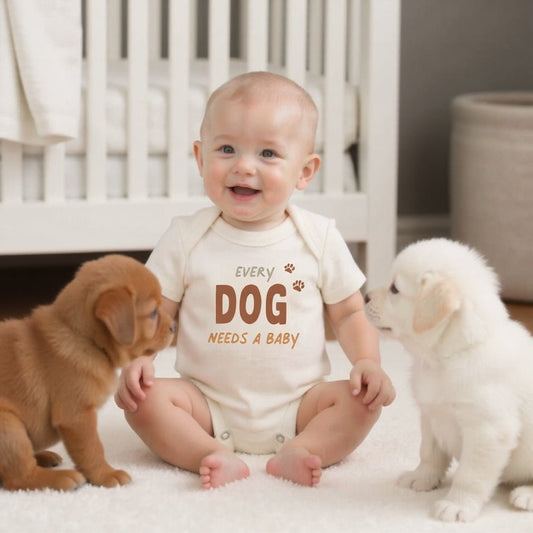 Baby graphic bodysuit |Every Dog Needs A Baby finn + emma