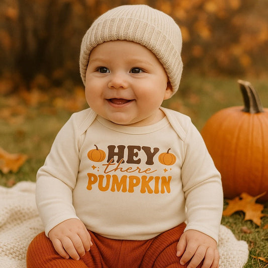 Baby graphic bodysuit | hey there pumpkin (long sleeve) finn + emma