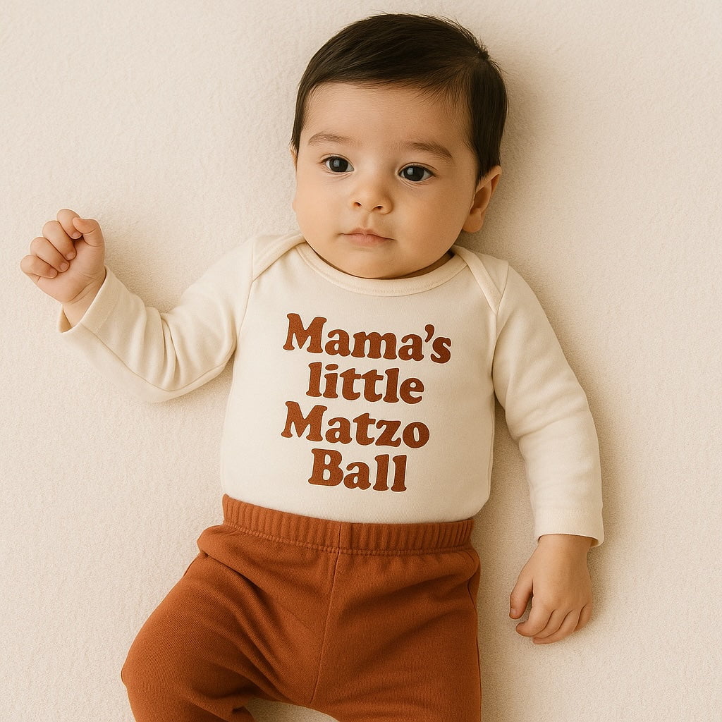 Baby long sleeve graphic bodysuit | matzo ball finn + emma