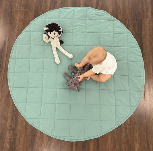 Baby Organic Play Mat | Round | Basil Green finn + emma