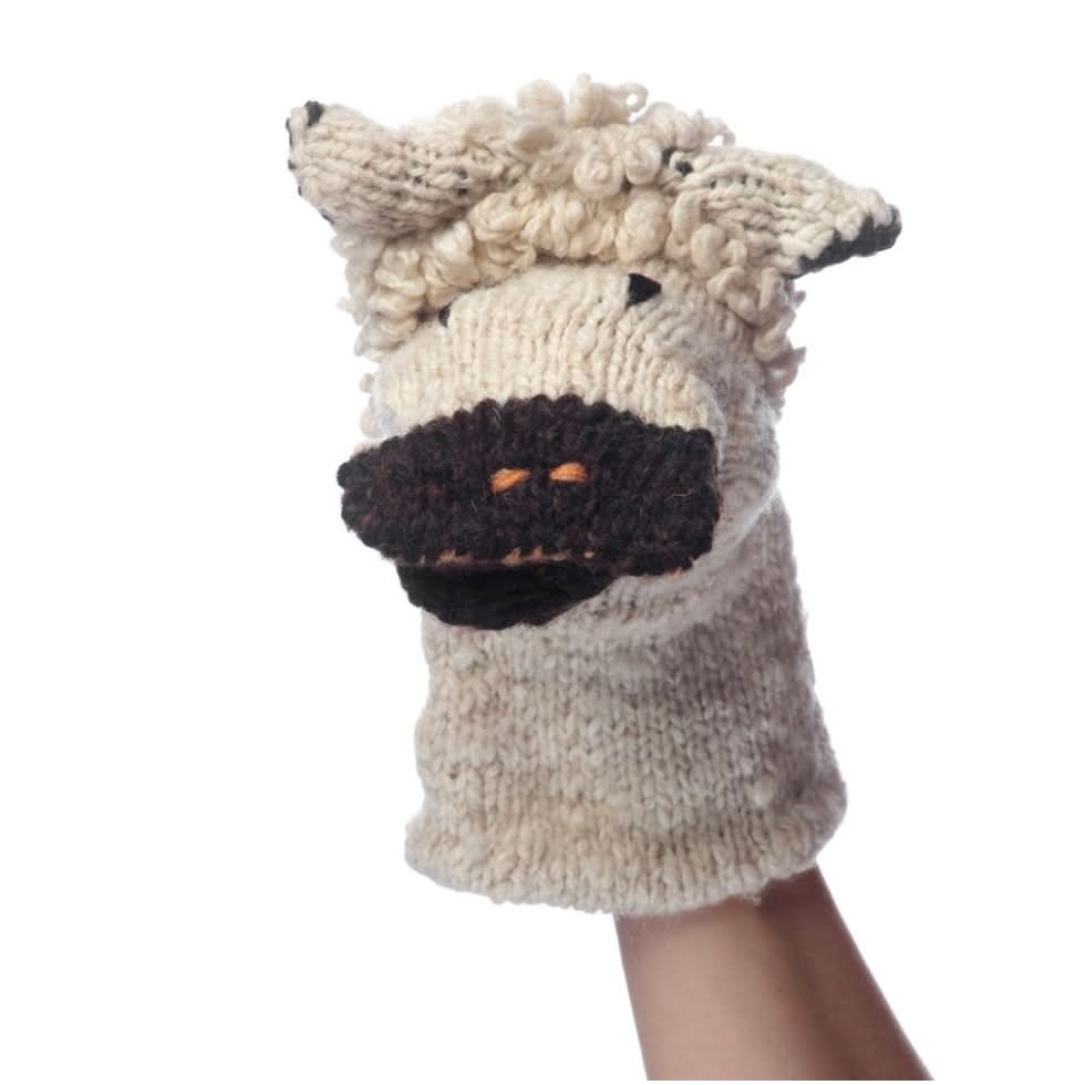 Baby Organic Wool Knit Hand Puppet | Sawyer the Sheep finn + emma