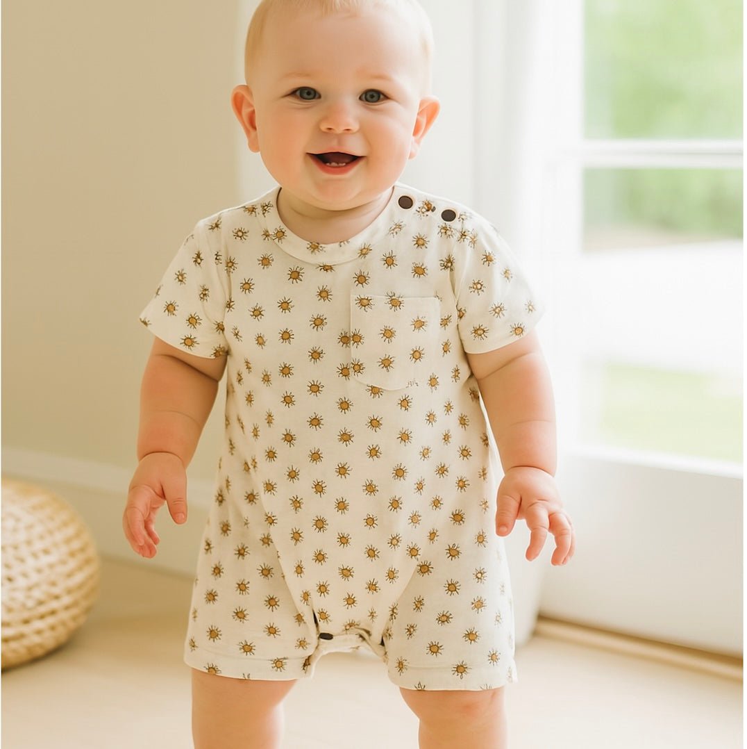 Baby short sleeve romper | sun finn + emma