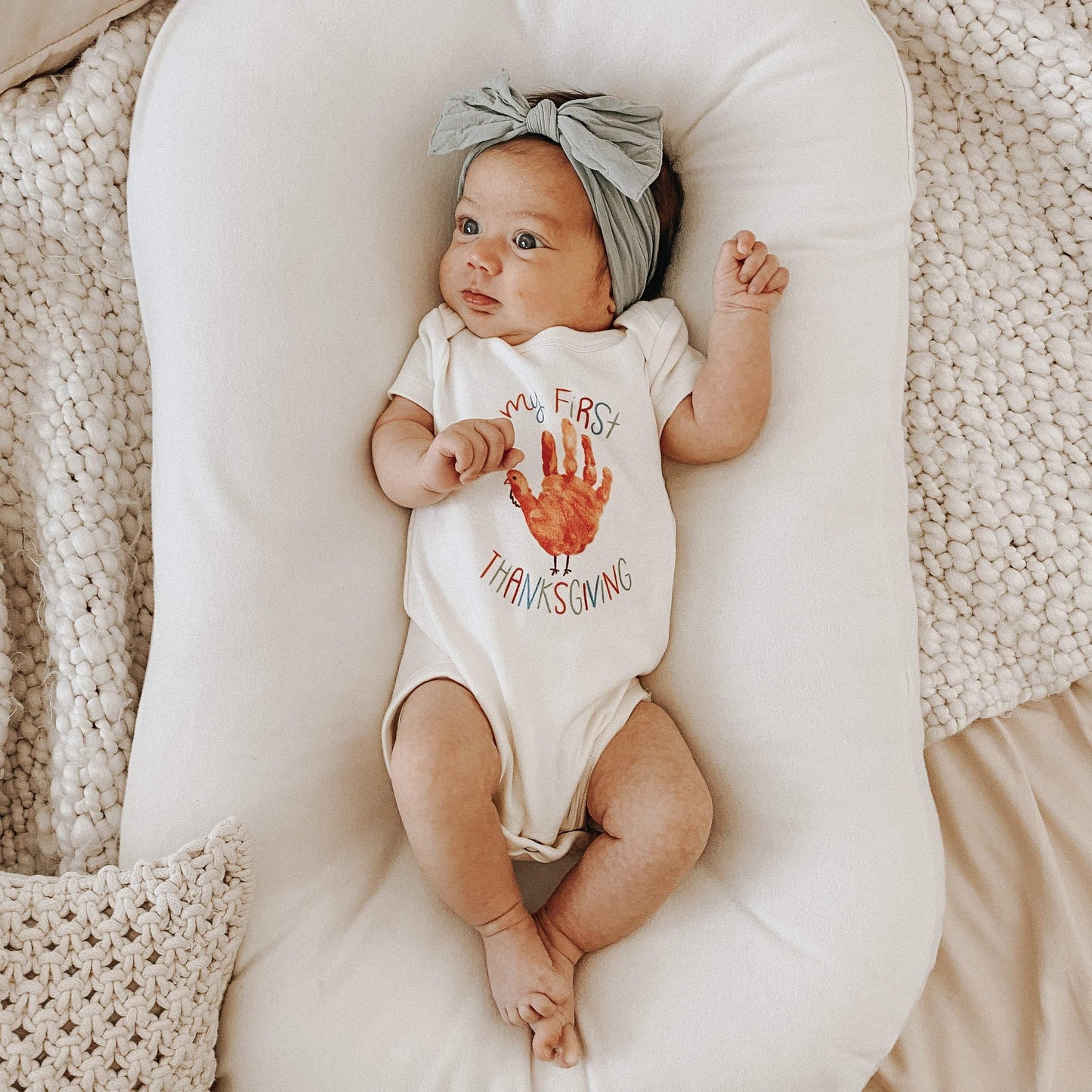 Baby graphic bodysuit | thanksgiving first baby