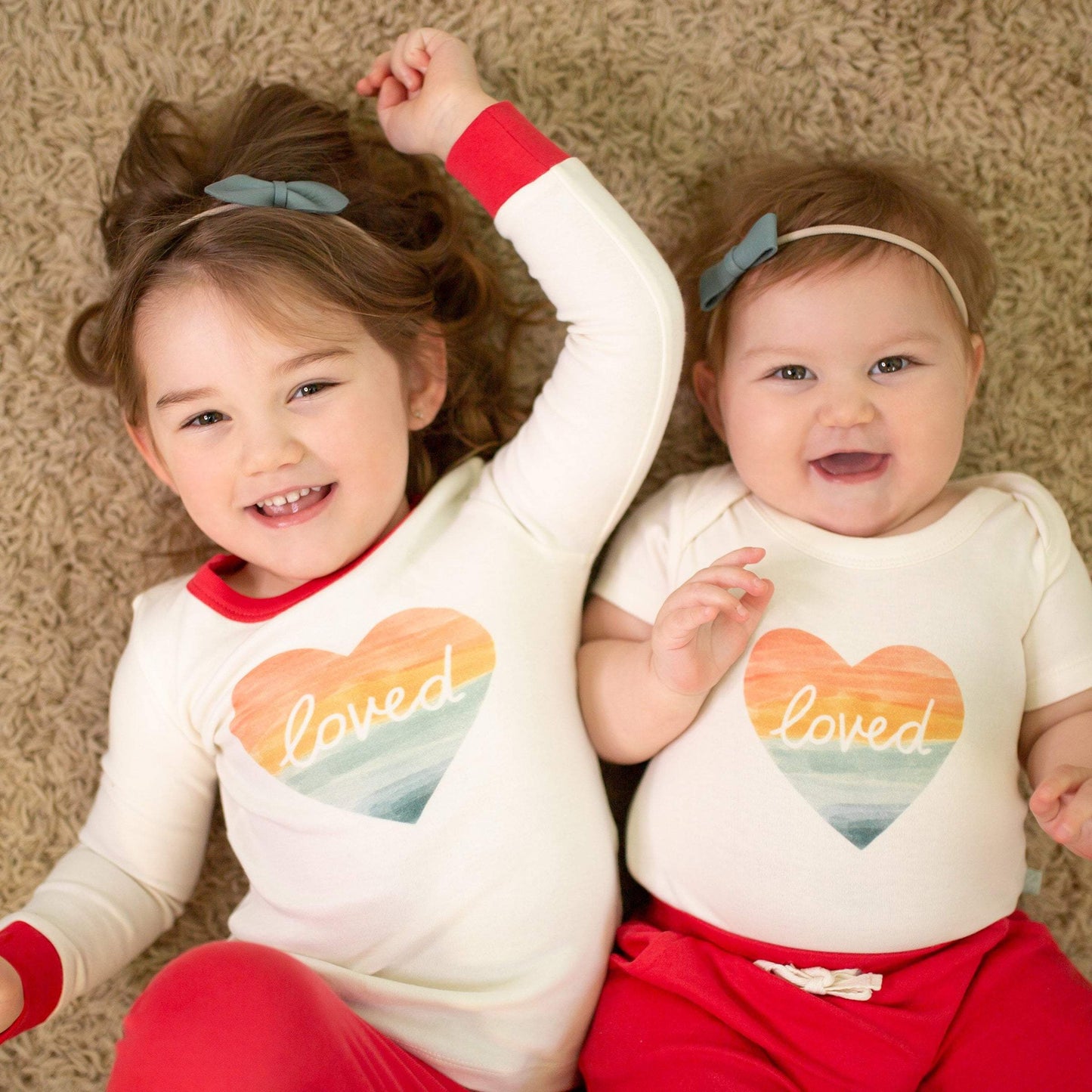 Baby pajamas | loved rainbow heart finn + emma