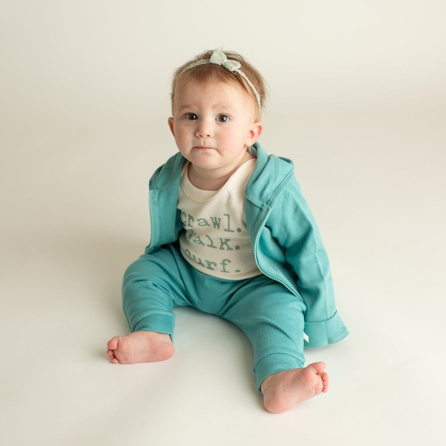 Baby graphic bodysuit | crawl walk surf finn + emma