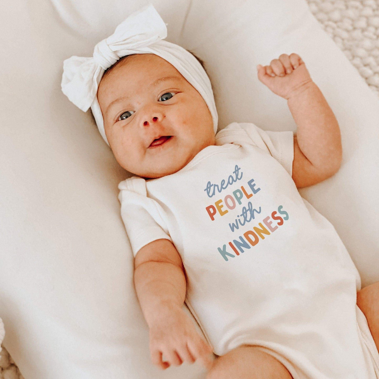Baby graphic bodysuit | treat people with kindness finn + emma