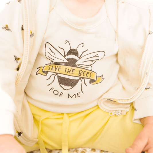 Baby graphic bodysuit | save the bees finn + emma