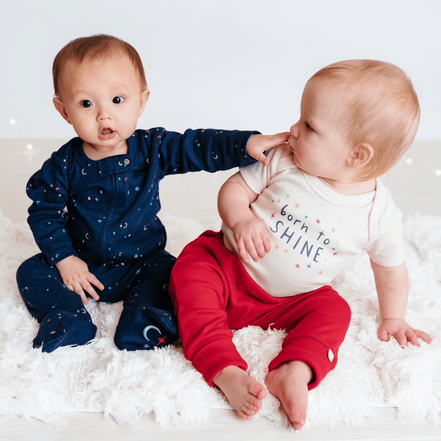 Baby graphic bodysuit | born to shine finn + emma