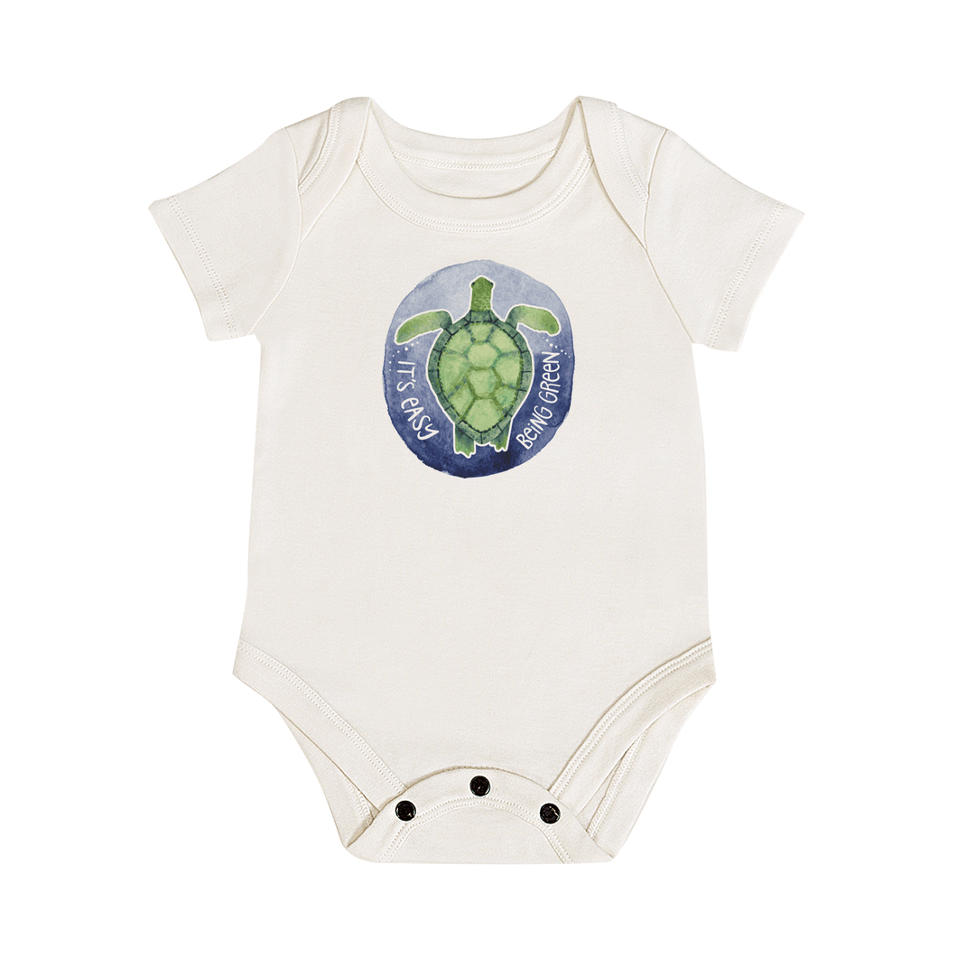 Baby graphic bodysuit | turtle easy green finn + emma