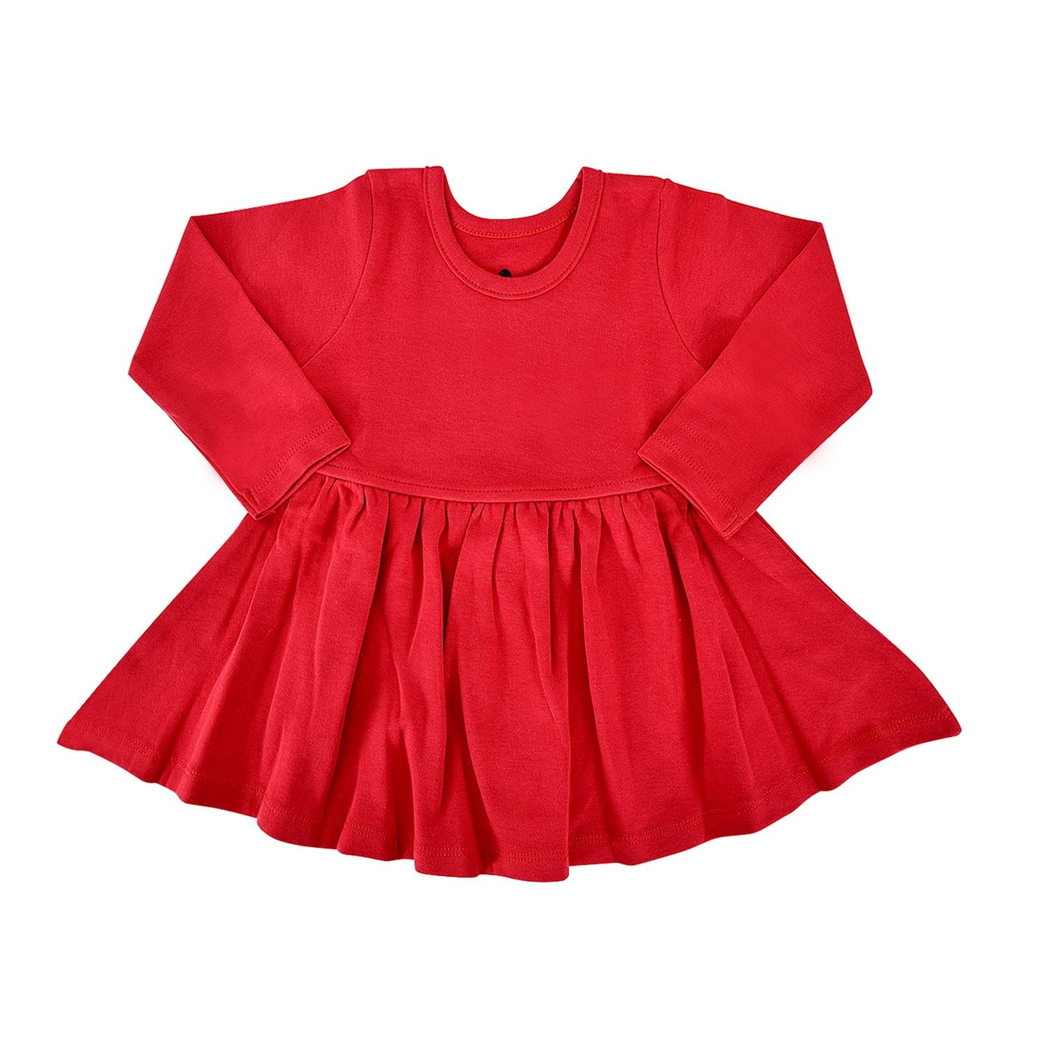 Baby/Toddler Twirl Dress - Scarlet Red | 100% Organic - Default / 3-6M Baby/Toddler Twirl Dress - Scarlet Red | 100% Organic - Default / 3-6M