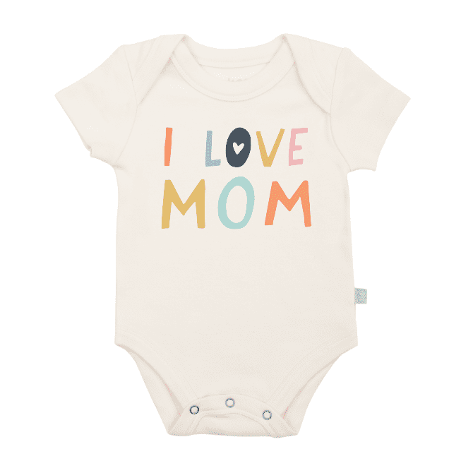 Organic Baby Onesie I Love Mom 100% Soft Cotton
