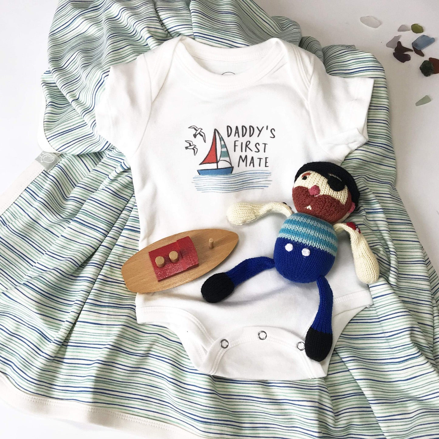 Baby graphic bodysuit | daddy's first mate finn + emma