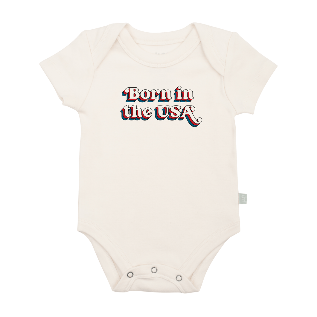 Baby graphic bodysuit | born in the usa finn + emma