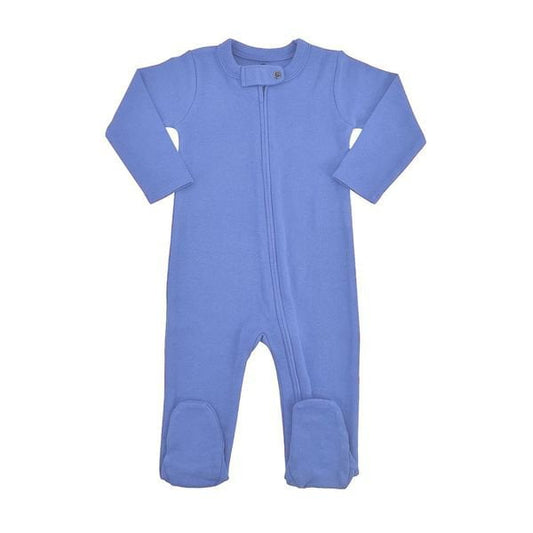 Baby footie | periwinkle blue Finn + Emma