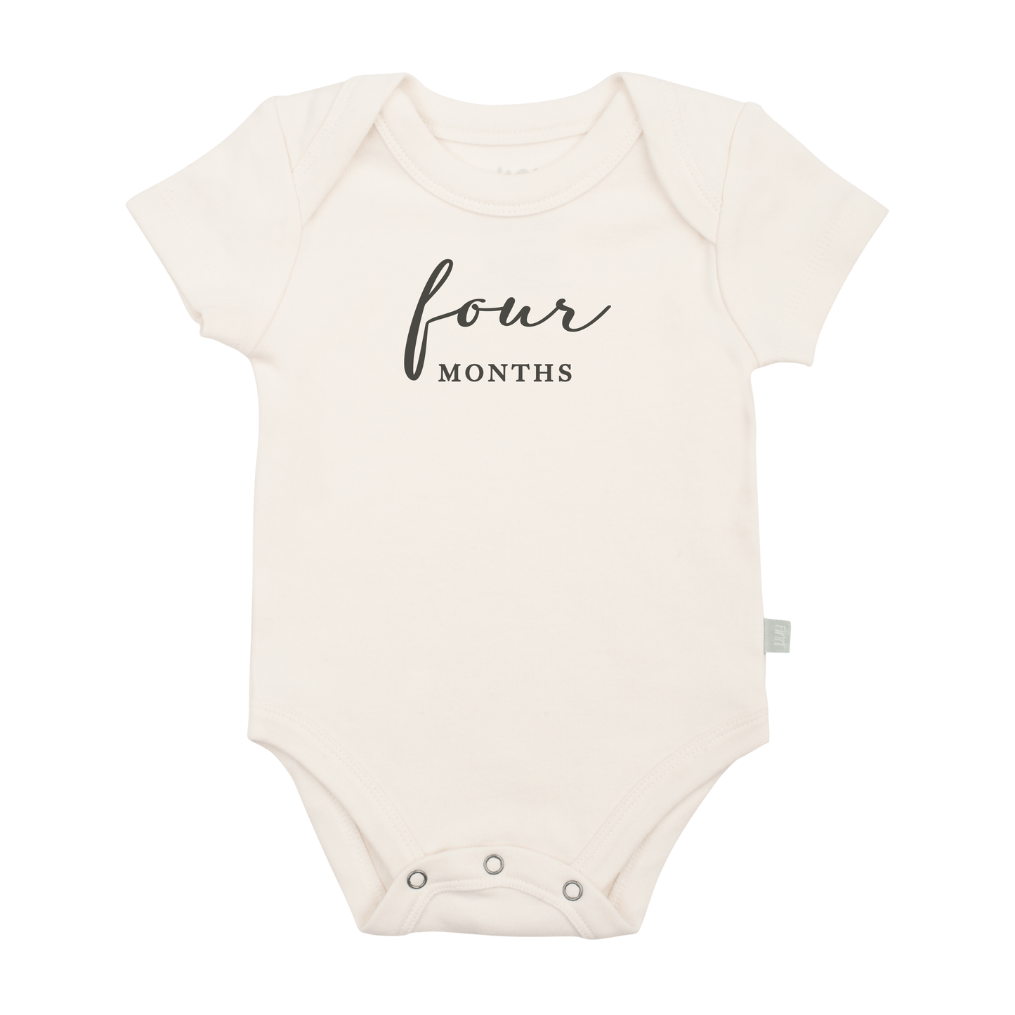 Baby graphic bodysuit | four months milestone charcoal finn + emma