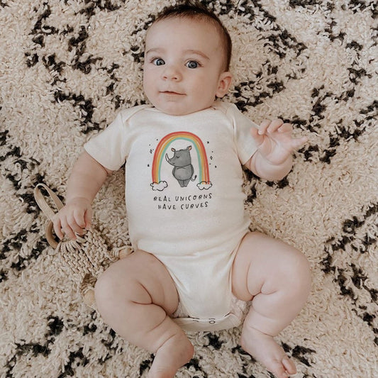Baby graphic bodysuit | unicorn curves finn + emma