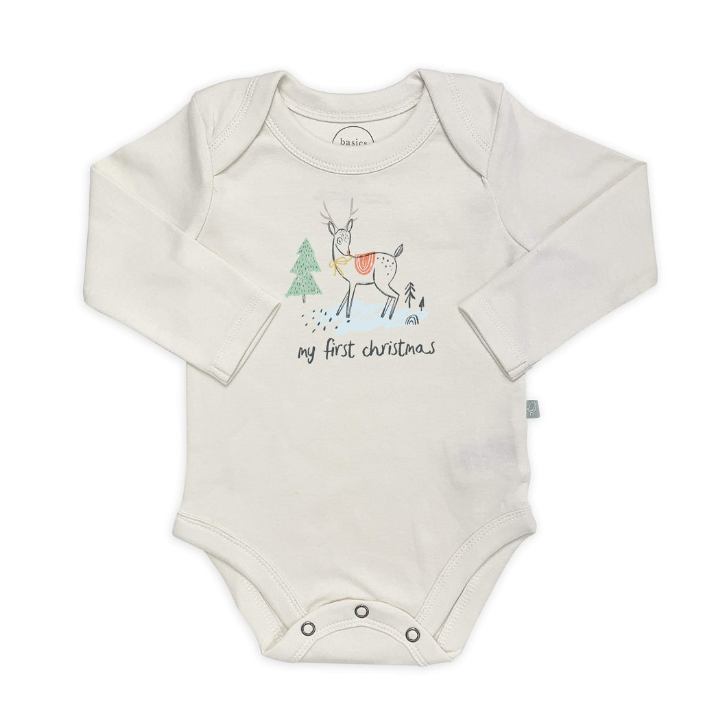 Baby graphic bodysuit | christmas deer (long sleeve) finn + emma