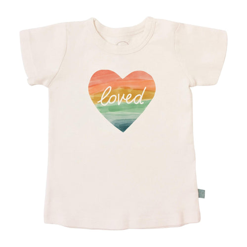 Baby graphic tee | loved rainbow heart finn + emma
