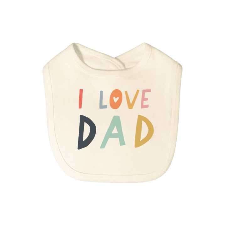 Baby graphic bib | love dad finn + emma