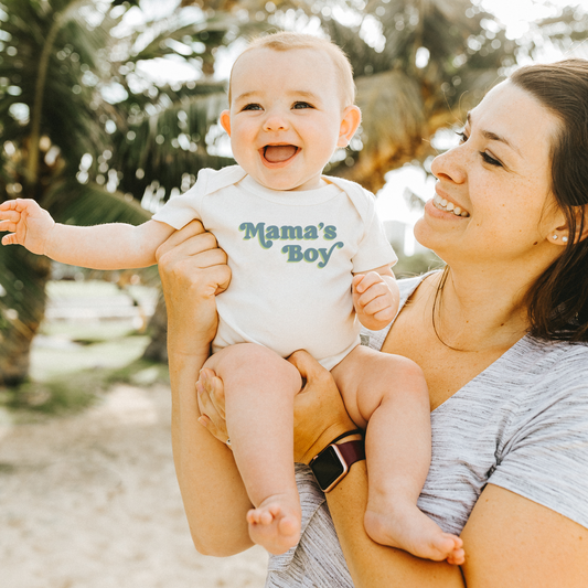 Baby graphic bodysuit | mamas boy finn + emma