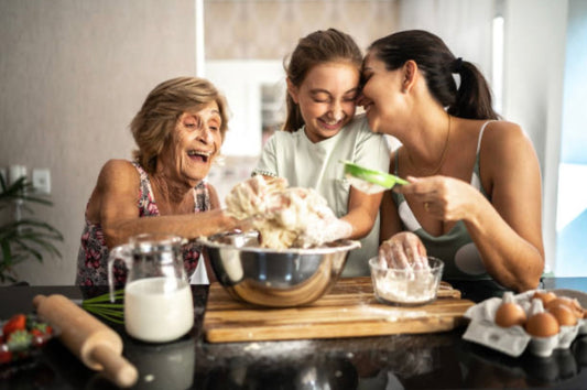 family cooking together