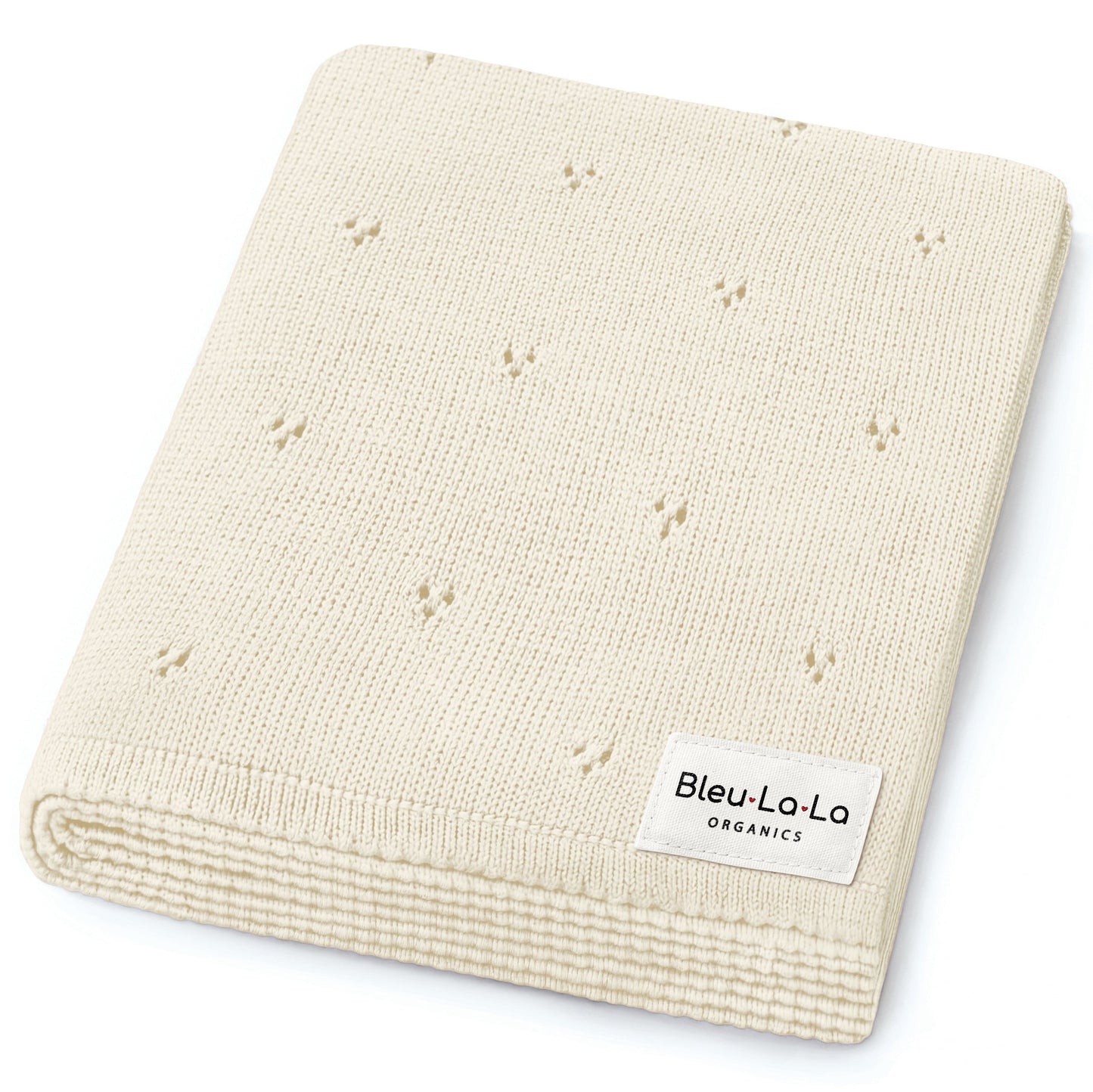 Baby Organic Pointelle Luxury Knit Swaddle Blanket Bleu La La