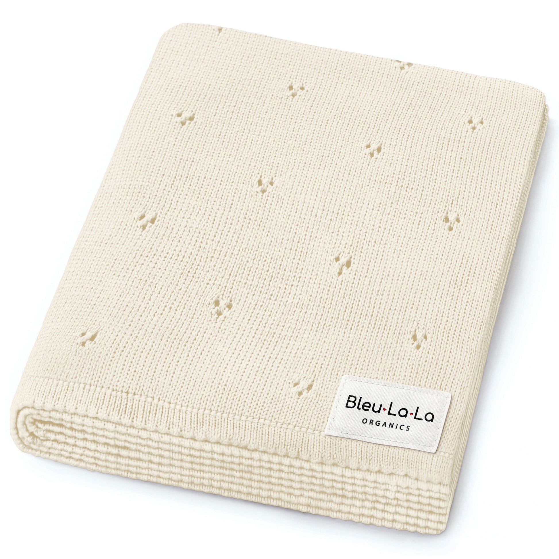 Baby Organic Pointelle Luxury Knit Swaddle Blanket Bleu La La