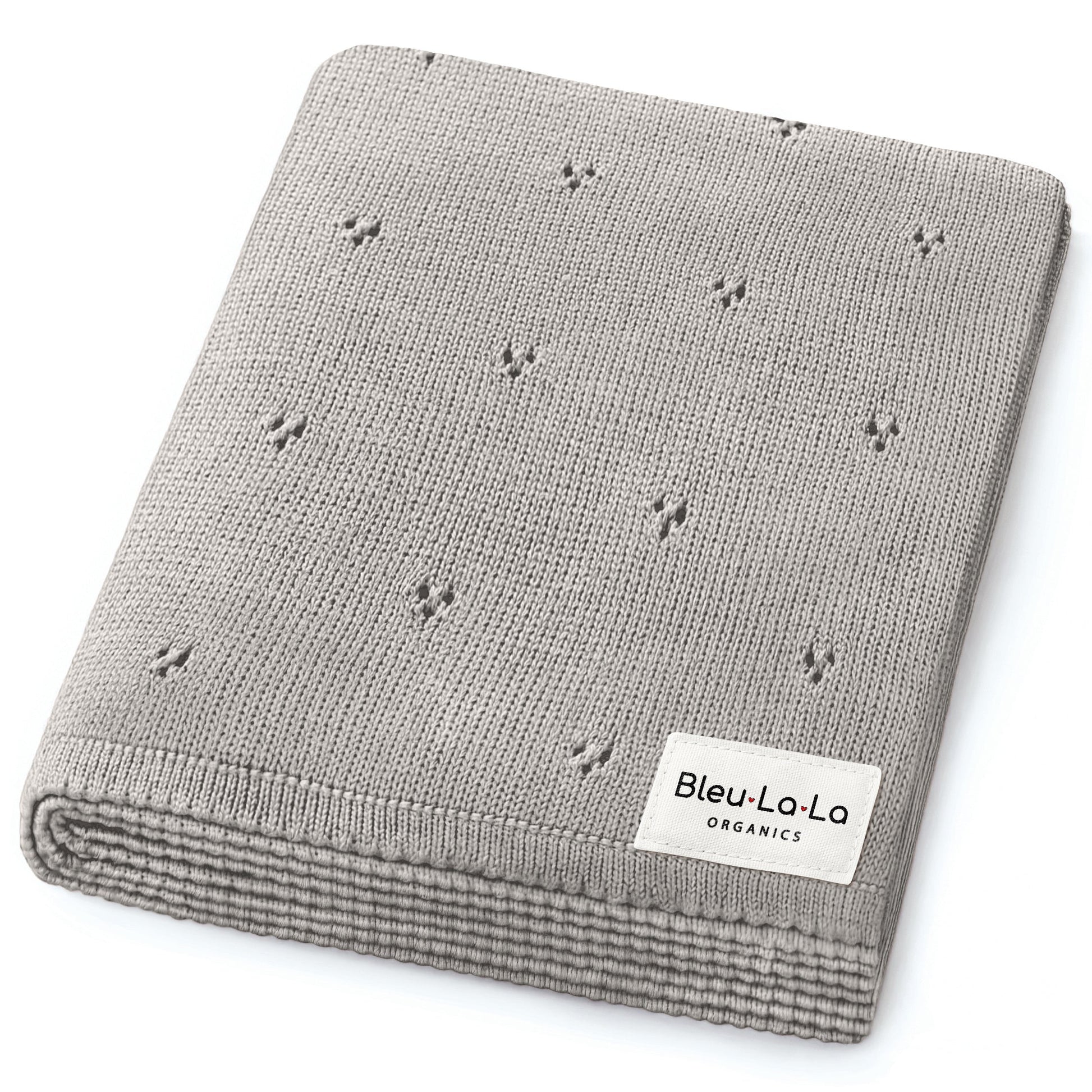 Baby Organic Pointelle Luxury Knit Swaddle Blanket Bleu La La