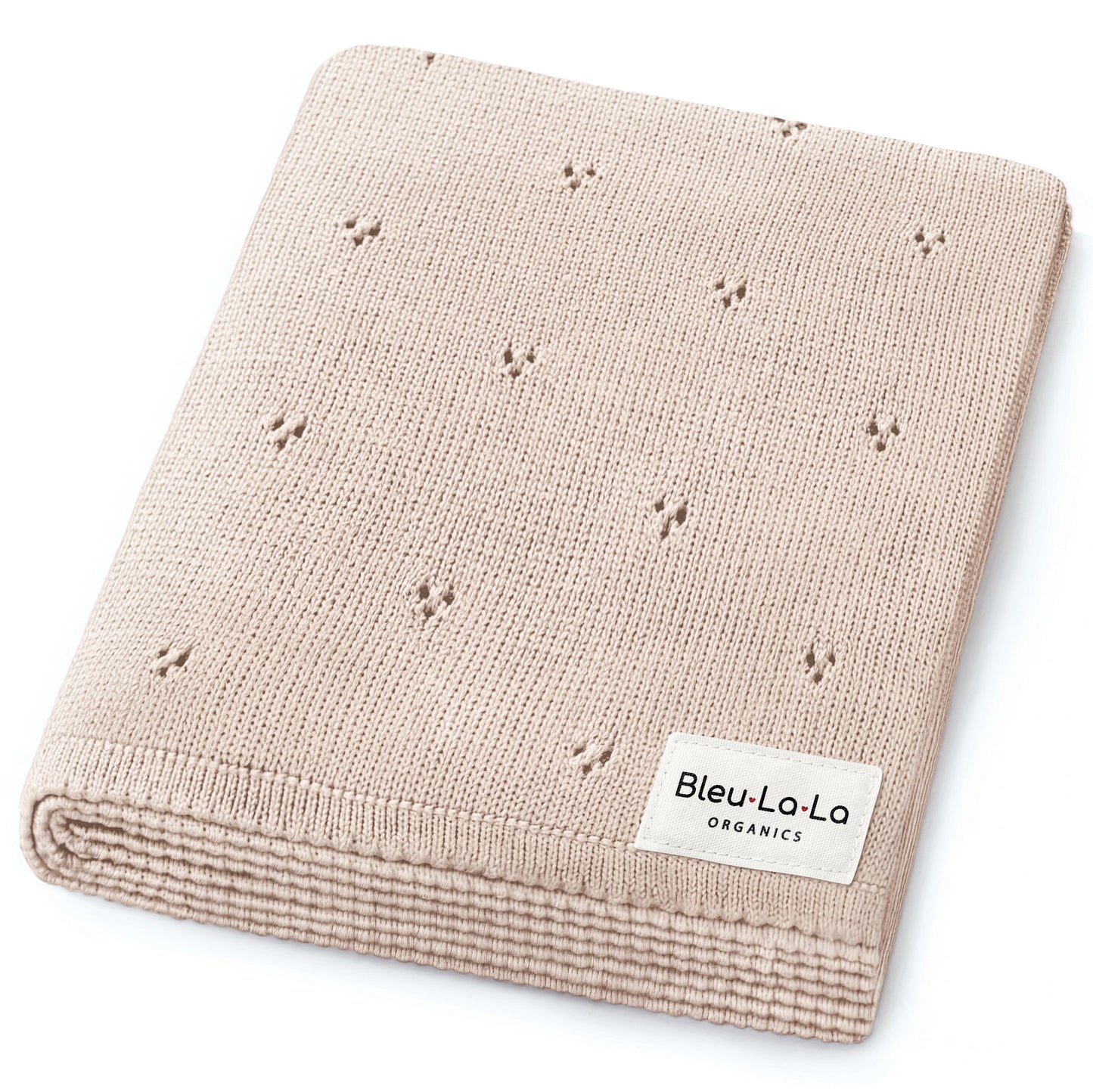 Baby Organic Pointelle Luxury Knit Swaddle Blanket Bleu La La