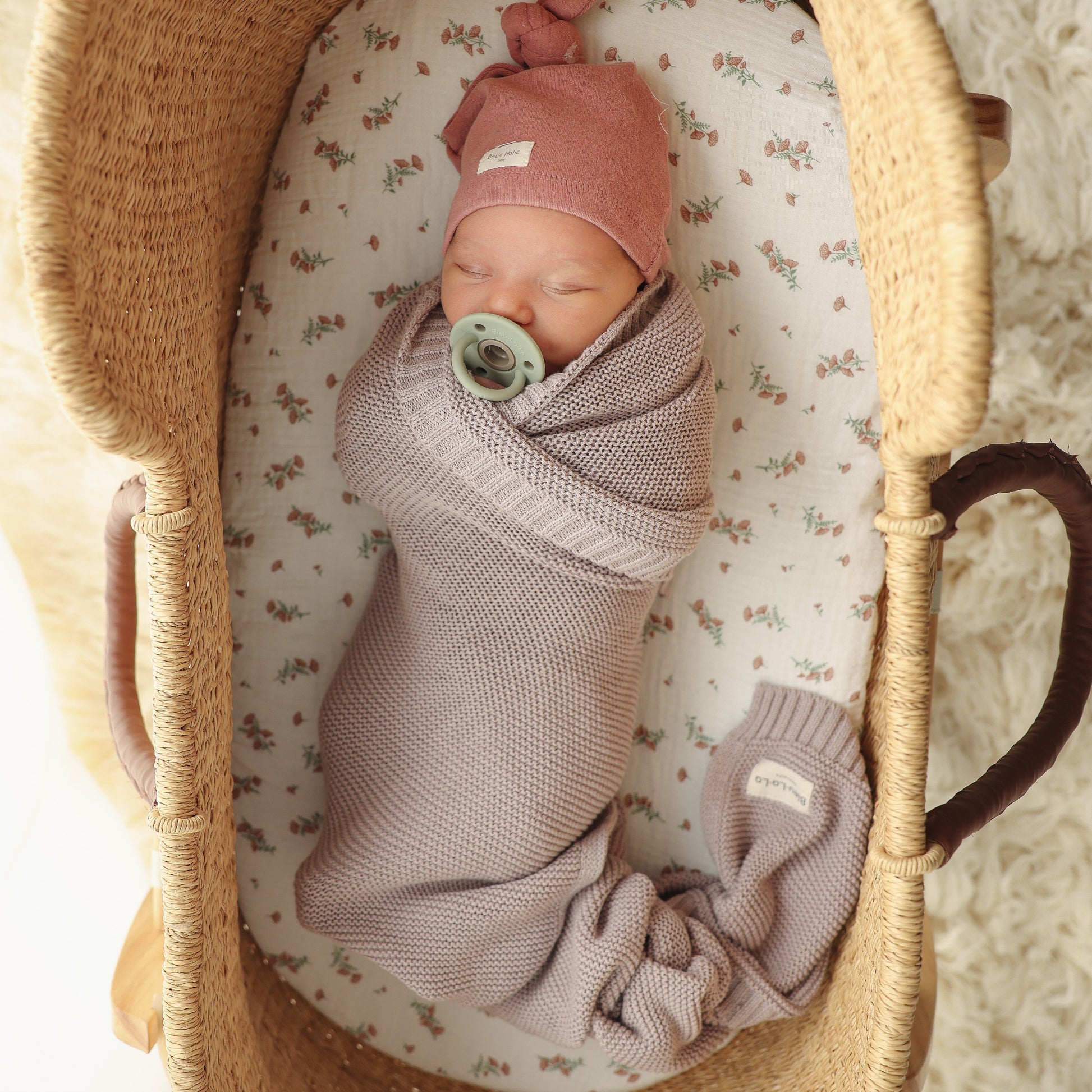 Baby Heritage Knit - 100% Organic Cotton Luxury Knit Baby Swaddle Bleu La La