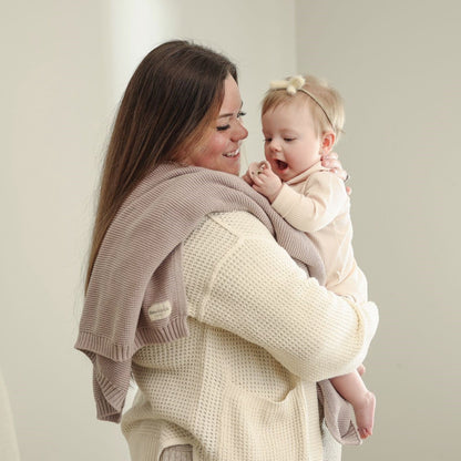 Baby Heritage Knit - 100% Organic Cotton Luxury Knit Baby Swaddle Bleu La La