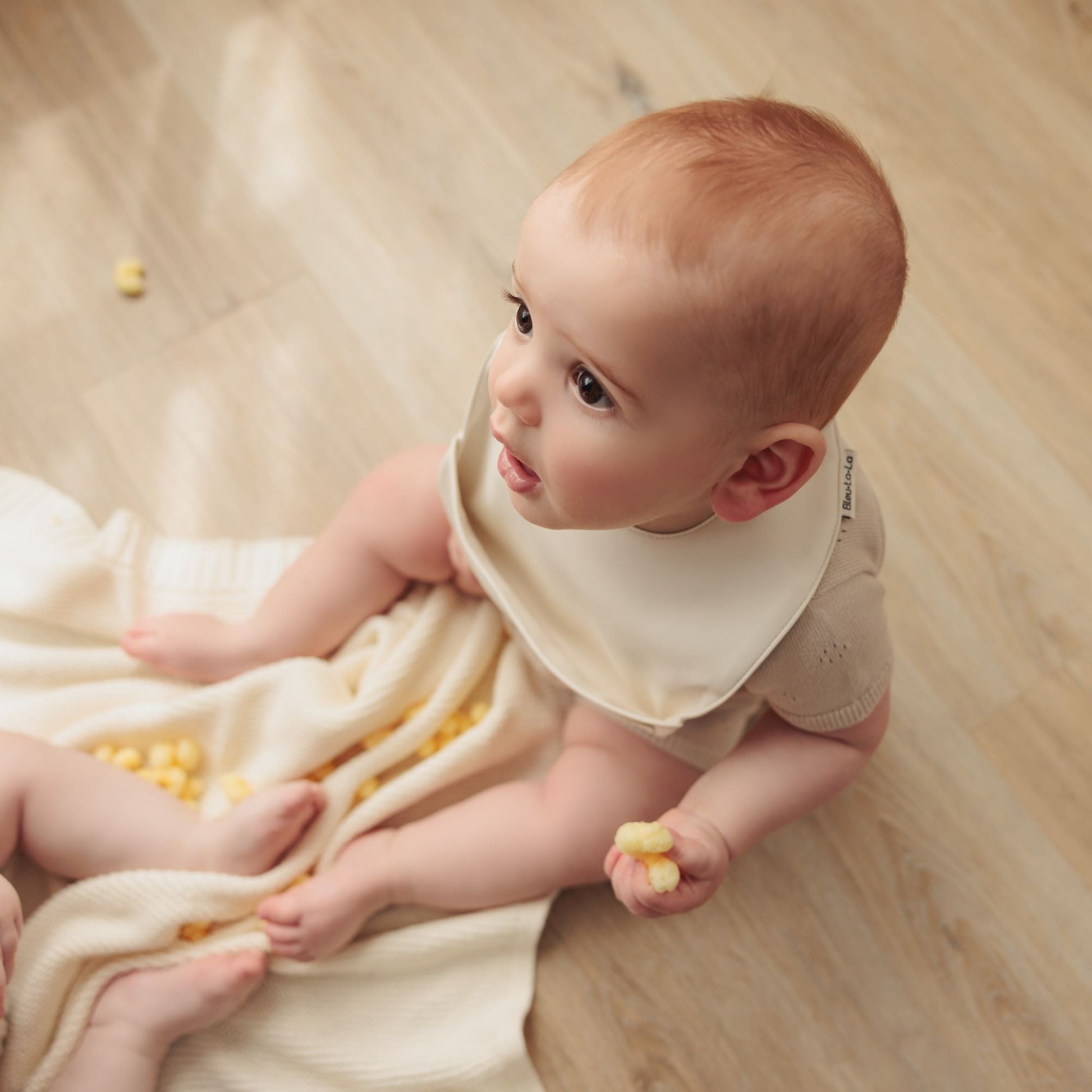 Baby Classic - Set of Soft Vegan Leather Easy Clean Bibs 0-12 Months Bleu La La