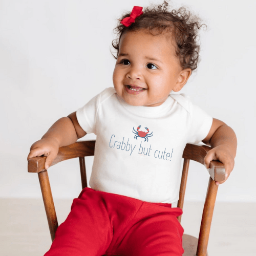 Baby graphic bodysuit | crabby but cute finn + emma