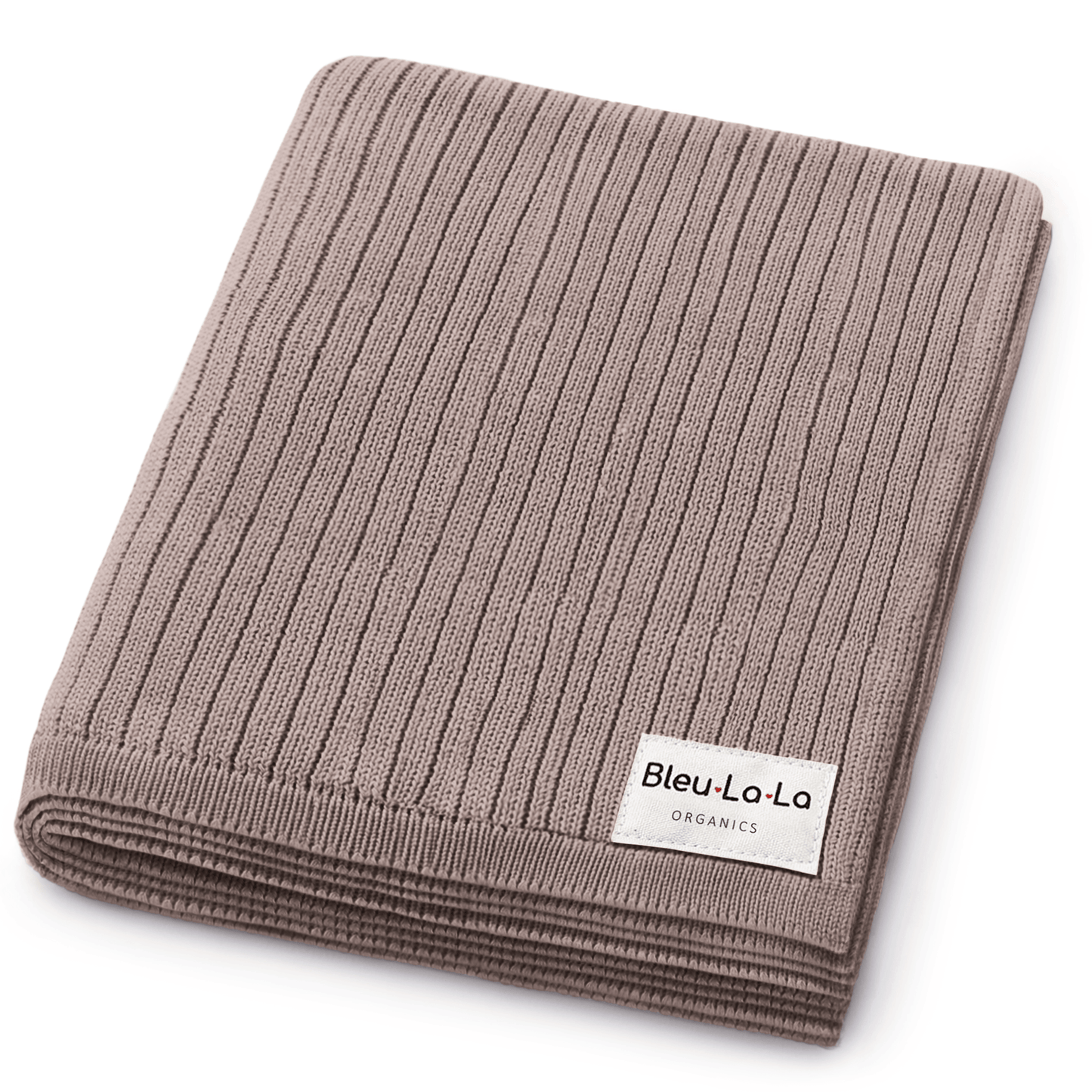 Baby Organic Ribbed Knit Cotton Baby Blanket Bleu La La