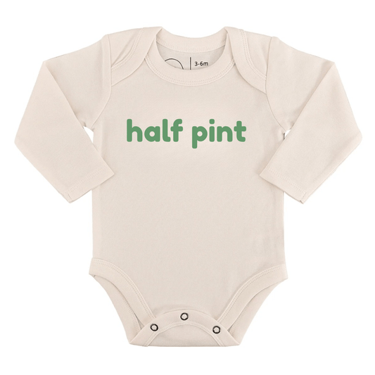 Baby long sleeve graphic bodysuit | half pint finn + emma