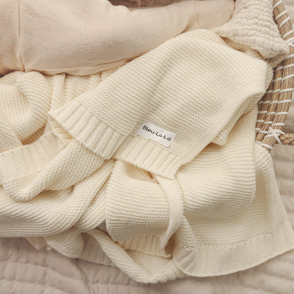 Baby Heritage Knit - 100% Organic Cotton Luxury Knit Baby Swaddle Bleu La La