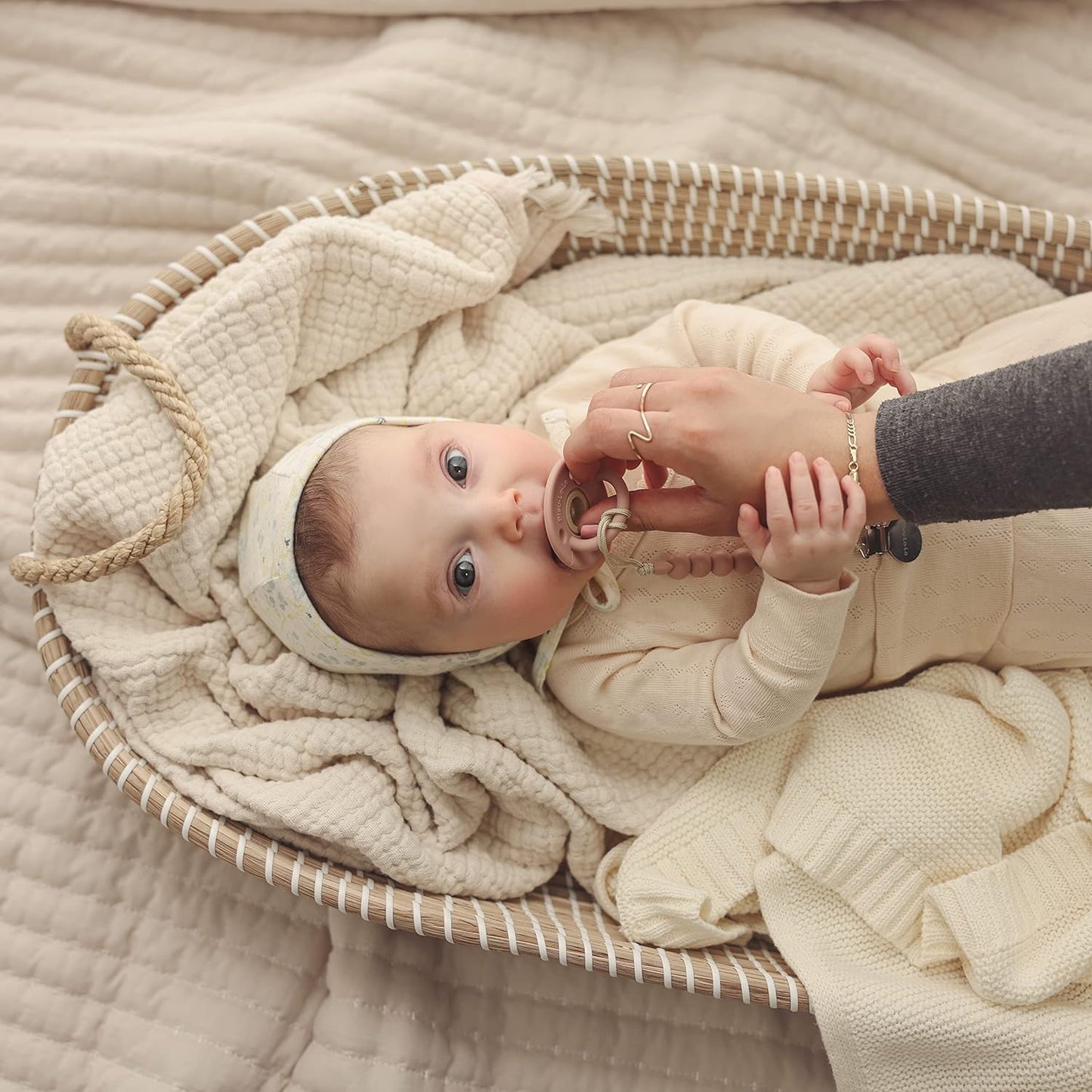 Baby Heritage Knit - 100% Organic Cotton Luxury Knit Baby Swaddle Bleu La La