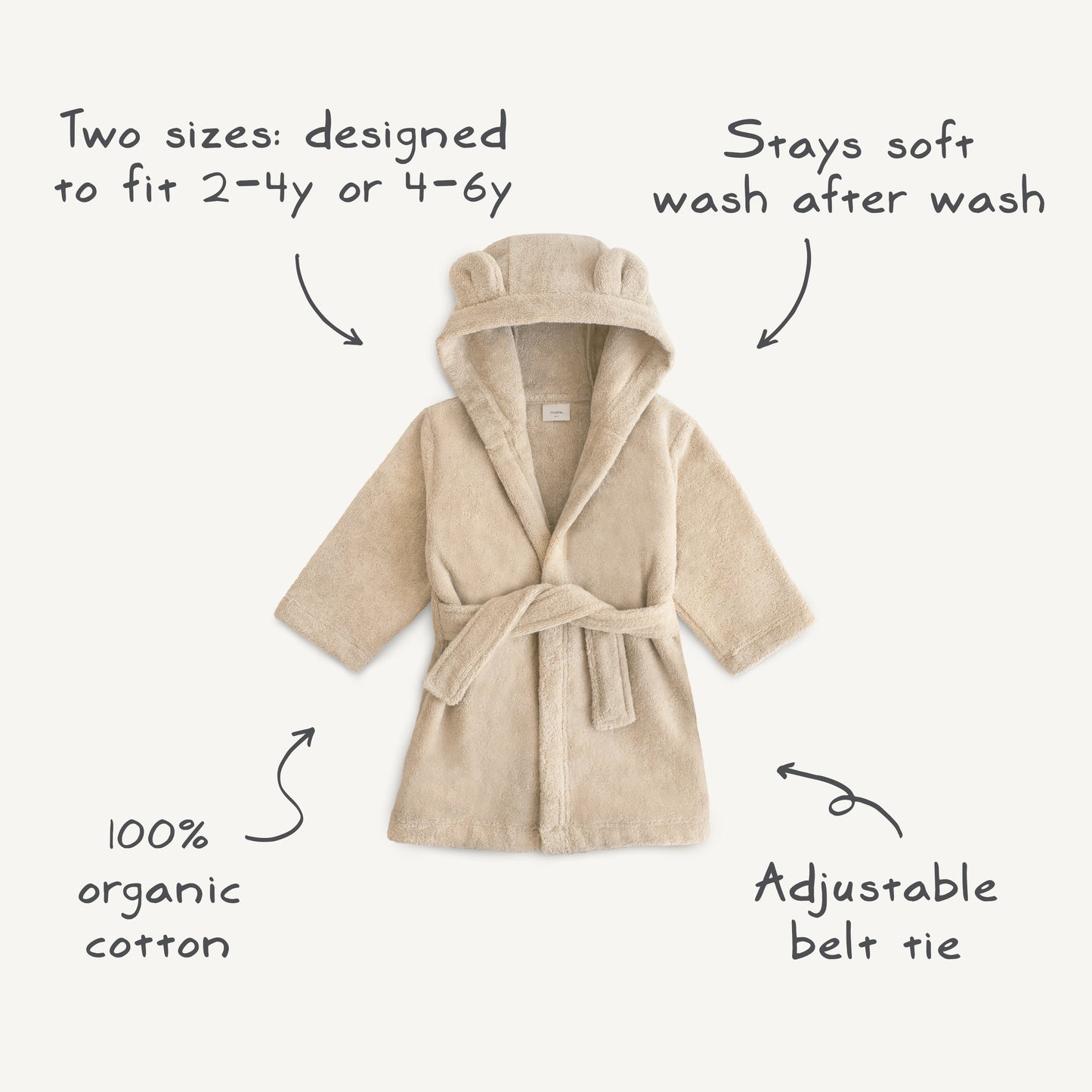 Baby Organic Toddler Bear Robe Mushie