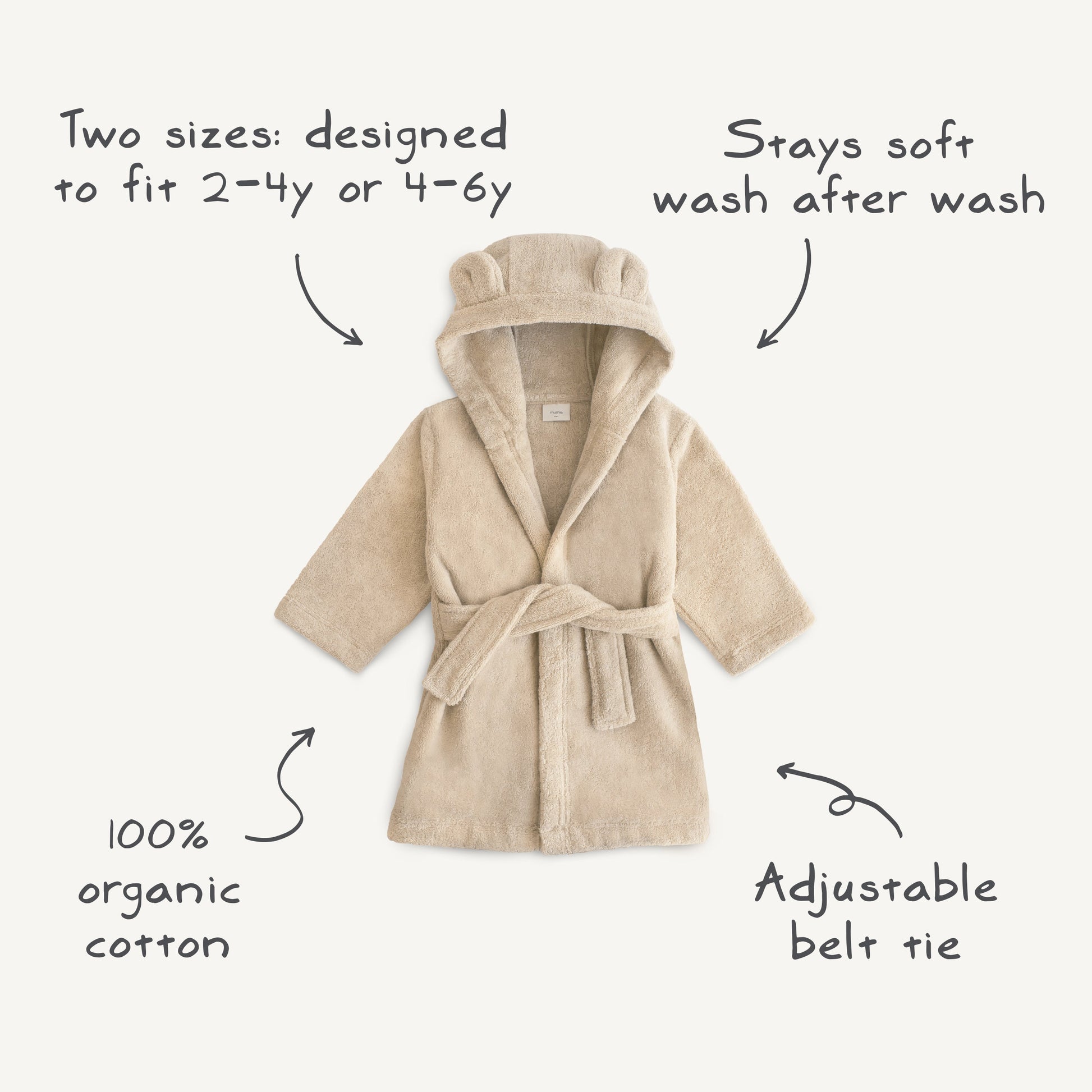 Baby Organic Toddler Bear Robe Mushie
