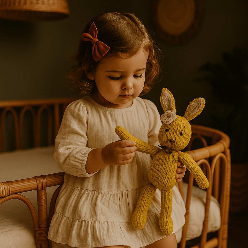 Baby Wool Knit Buddy  | Ditsy Rabbit (LARGE) finn + emma