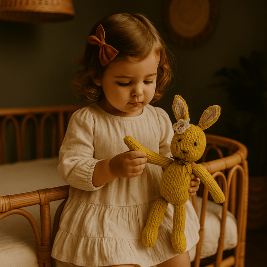 Baby Wool Knit Buddy  | Ditsy Rabbit (LARGE) finn + emma
