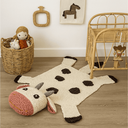 Baby Organic Wool Play Mat + Nursery Rug  | Cow finn + emma