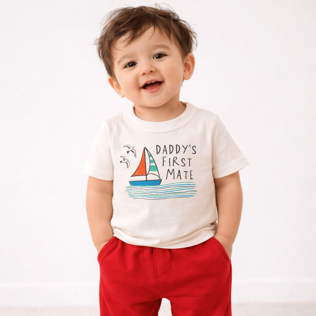 First Mate Tee Toddler Graphic Tee - Daddy's First Mate | 100% Organic - Finn + Emma