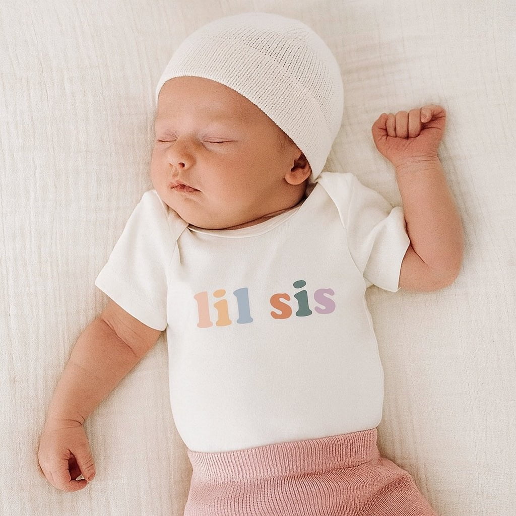 Baby graphic bodysuit | lil sis Finn + Emma
