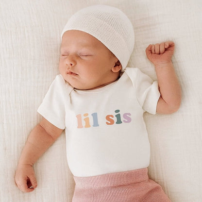 Baby graphic bodysuit | lil sis Finn + Emma
